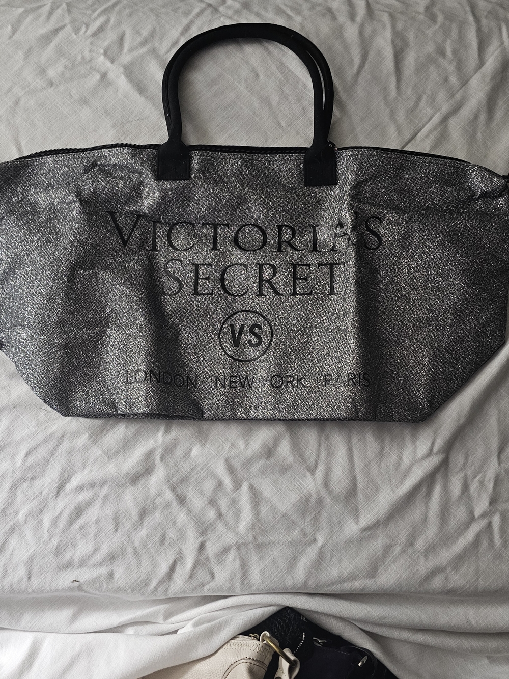 Victoria's Secret Silver Glitter Tote
